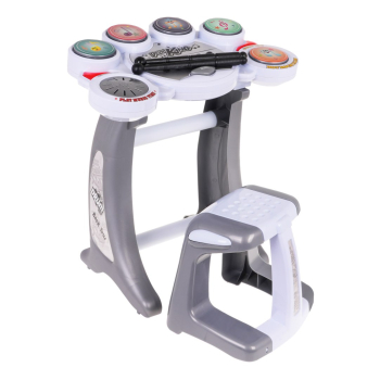 Elektroniczna Perkusja dla dzieci 6+ Stołek + 5 Padów + 2 Pałki + 5 Melodii DEMO